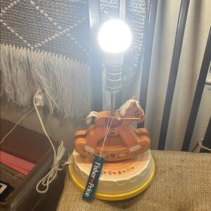 NWT 1984 Fisher-Price Yellow Rocking Horse Night Lamp